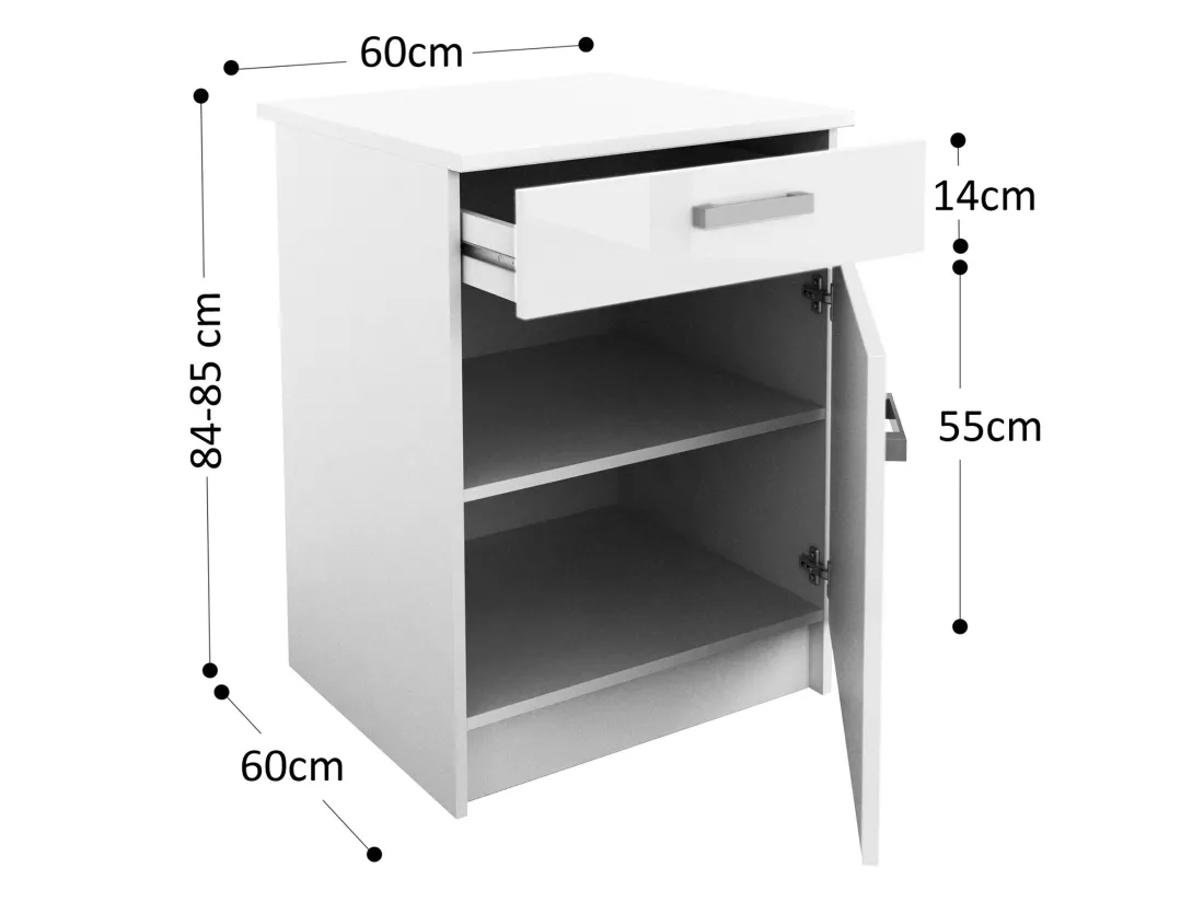 Cuisine complète - Avec plan de travail 300 cm - Blanc brillant - TRATTORIA