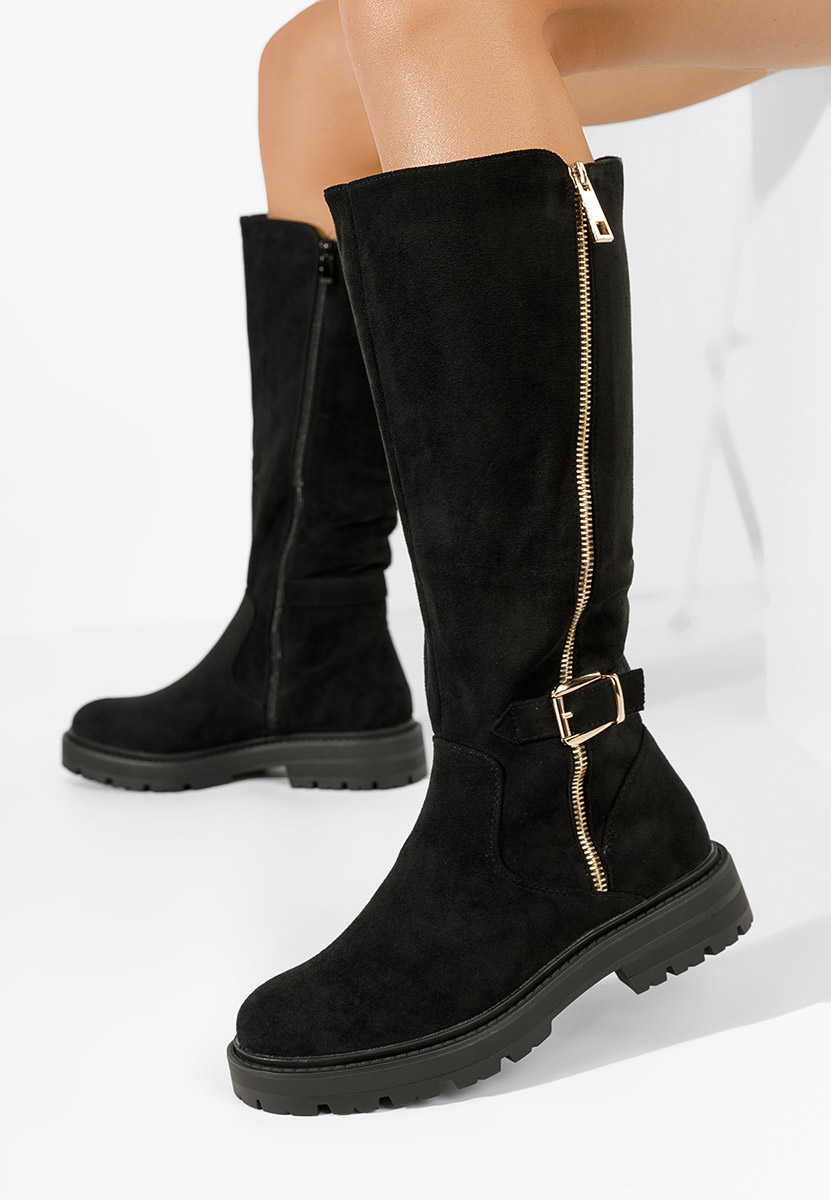 Bottes plates femme noires Maleen