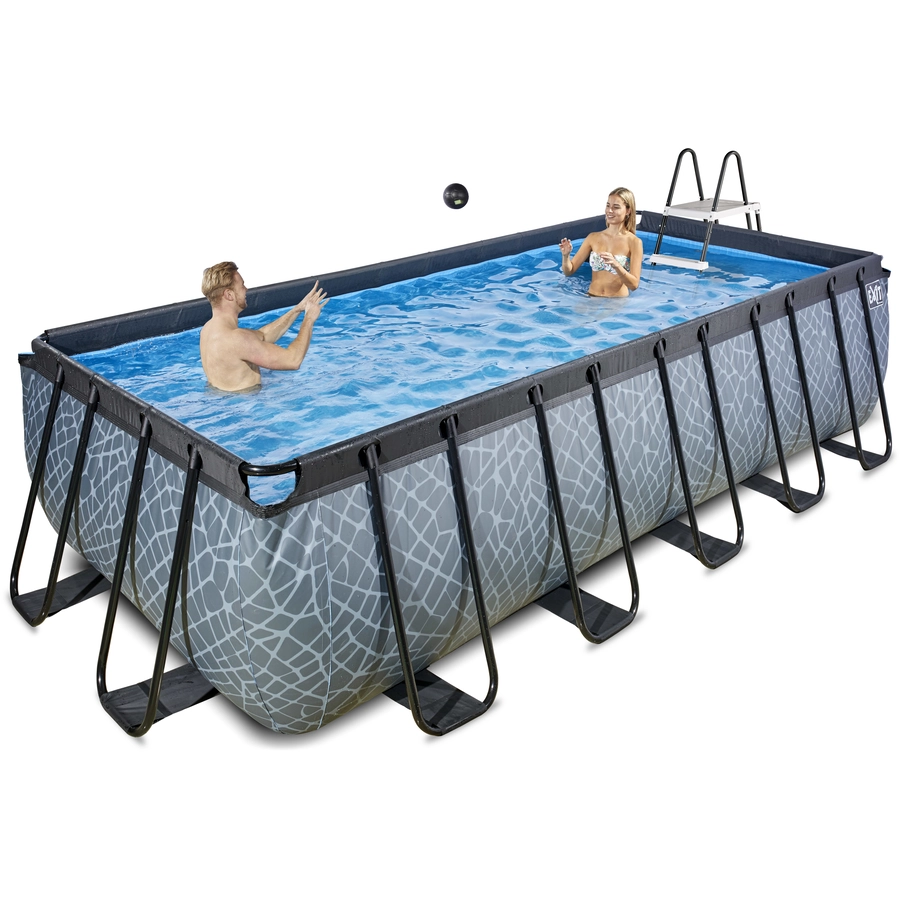 EXIT Stone Pool 540x250x122cm mit Sandfilterpumpe, grau