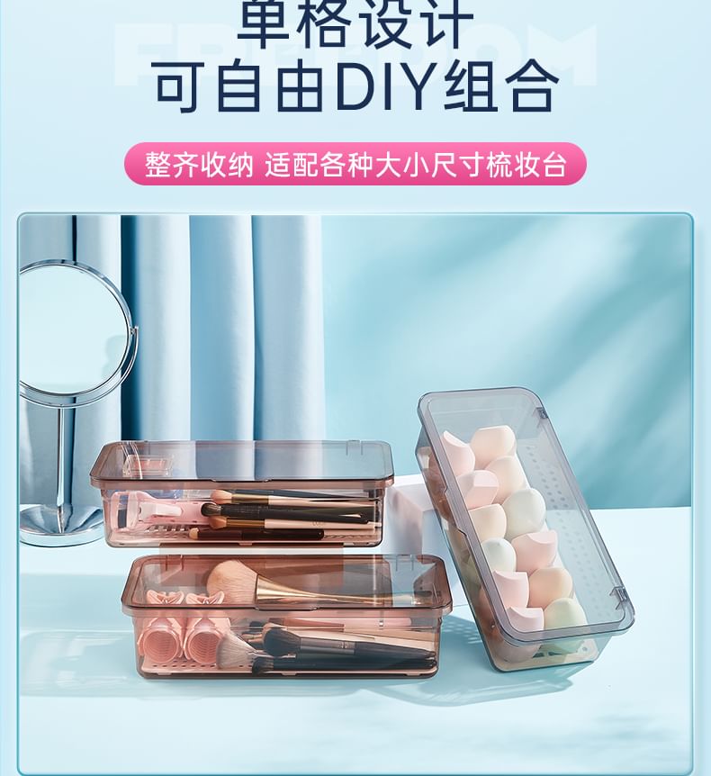 Puremantis - Transparante plastic make-up opbergdoos