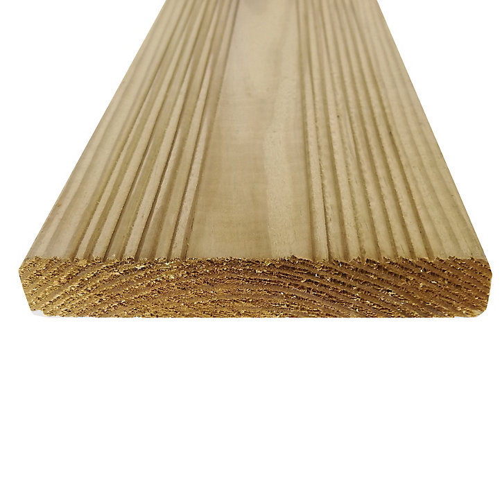 Lame de terrasse bois vert GoodHome Potomac L.240 x l.12 cm