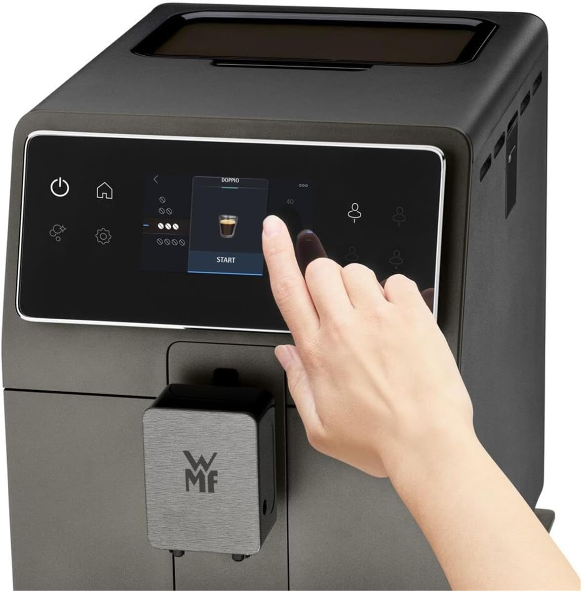 WMF Perfection 780L Kaffeevollautomat mit Milchsystem,18 Getränkespezialitäten, Double Thermoblock, Edelstahl-Mahlwerk, Nutzerprofil, 1l Milchbehälter, TÜV Hygienezertifikat
