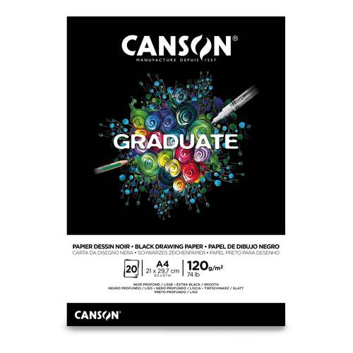 CANSON® Graduate Zeichenblock, schwarzes Papier
