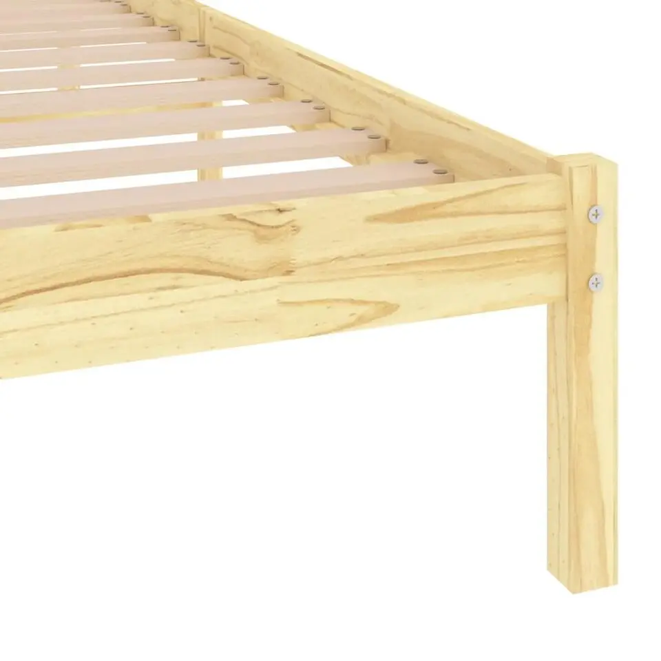 vidaXL - Bed frame met lattenbodem - Naturel - Massief grenenhout - 90x190 cm
