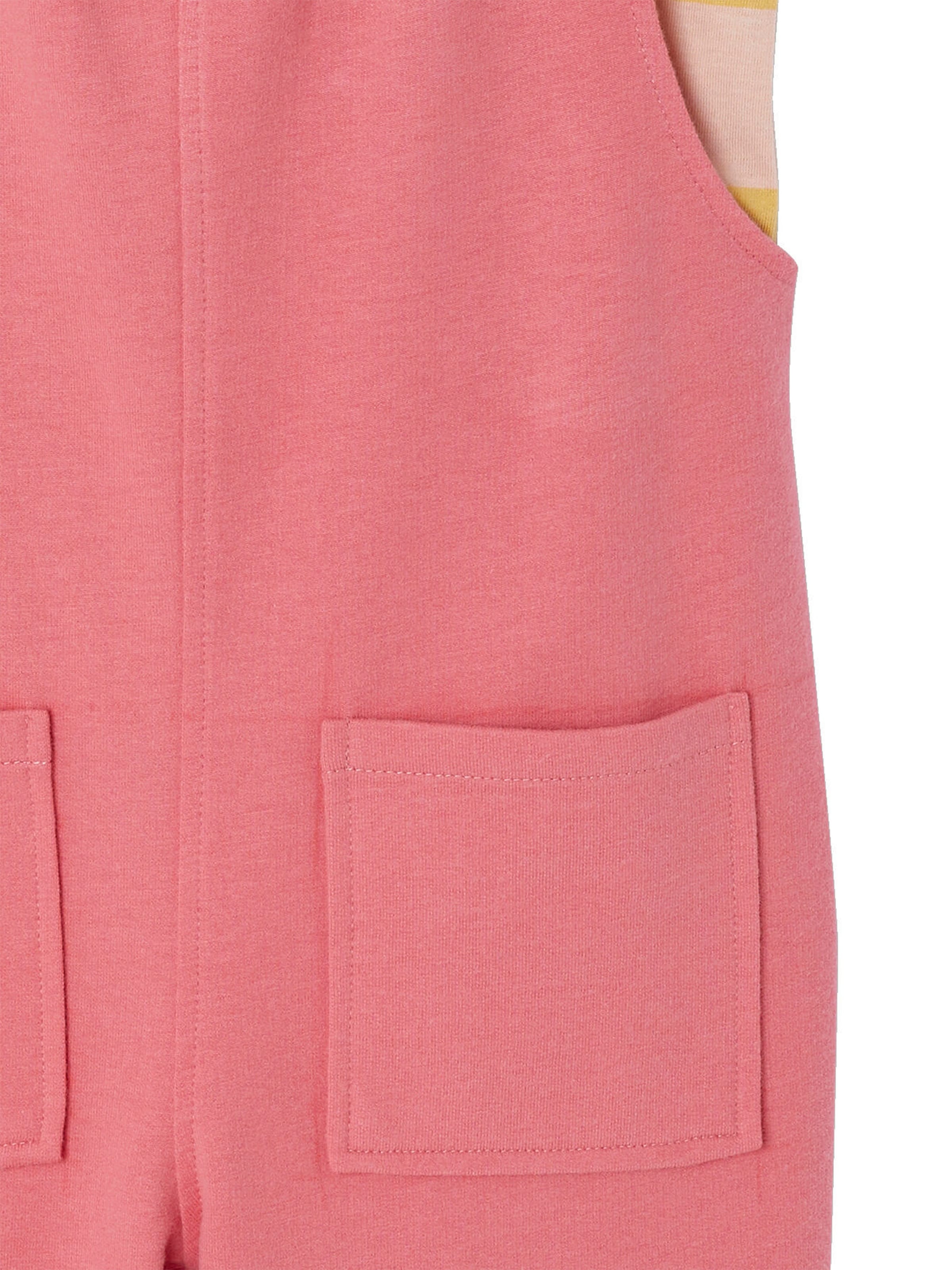 Vertbaudet Mädchen-Set: T-Shirt & Latzhose mit Recycling-Polyester rosa
