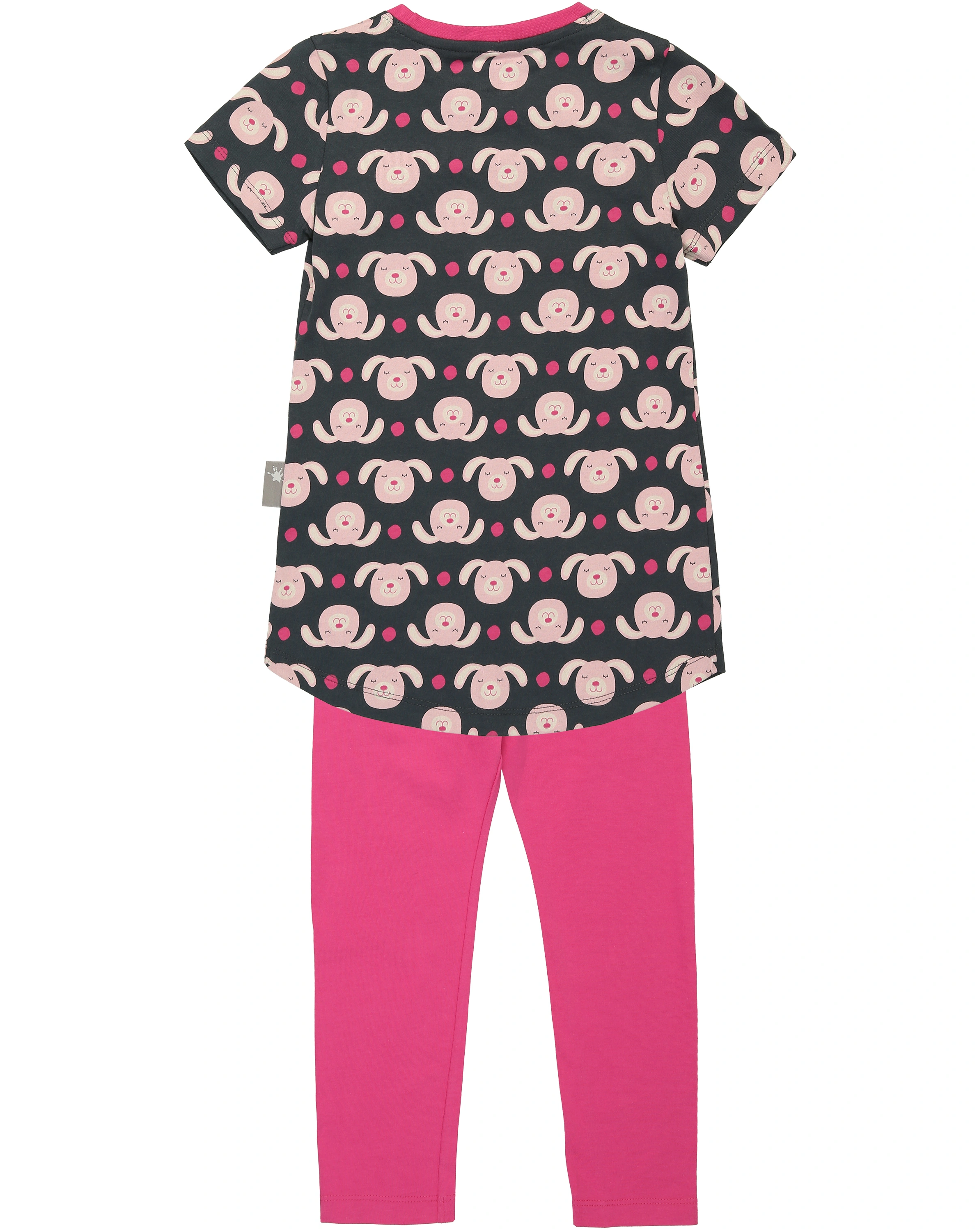 Schlafanzug lang HASI AOP grau/pink