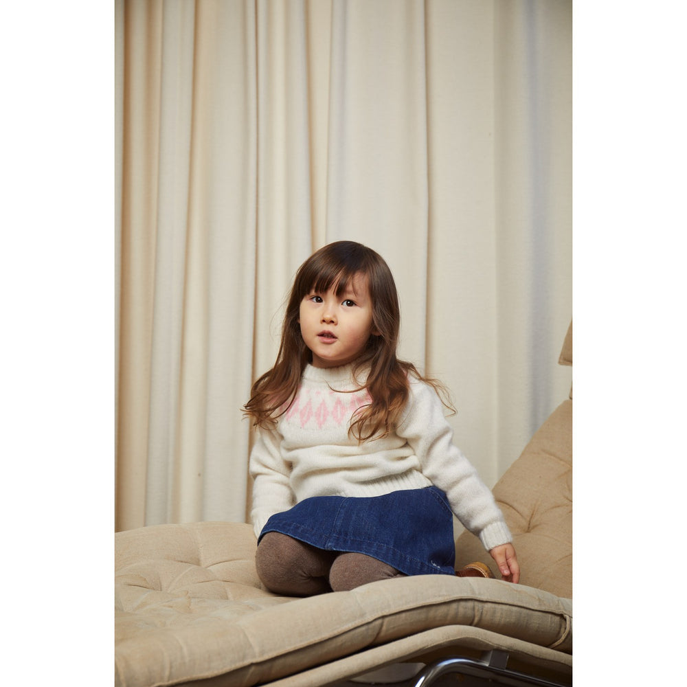 Køb COPENHAGEN COLORS Creme/Bubblegum Combi Wool Island Bluse