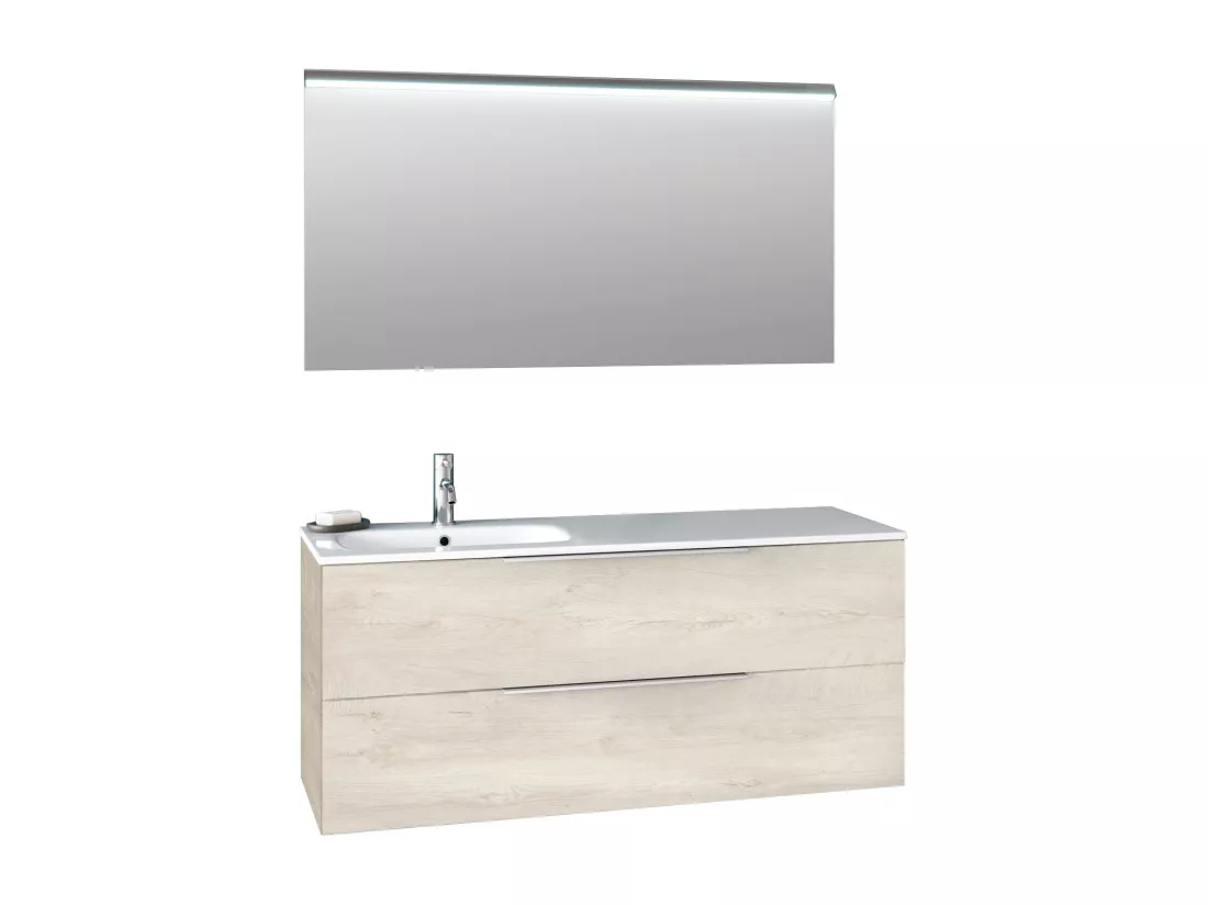 Ensemble de salle de bain vasque SX 3 pièces LARISSA chêne alaska