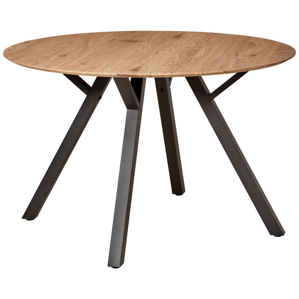 Mid.you Esstisch Schwarz Eiche Metall Holzwerkstoff rund