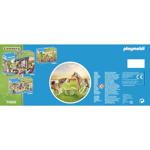 2 poneys islandais et poulains Playmobil Country 71000