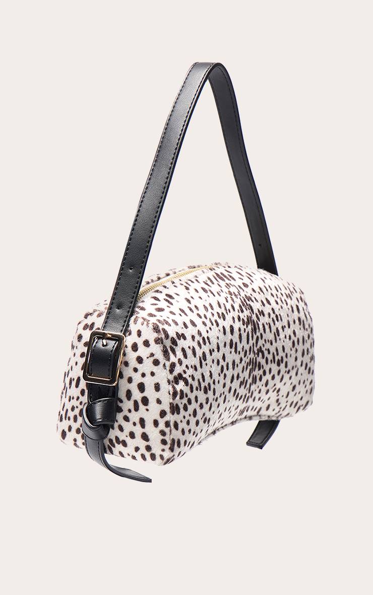 White Dalmatian Sac Baguette À Bandoulière En Poil De Poney Imprimé Dalmatien