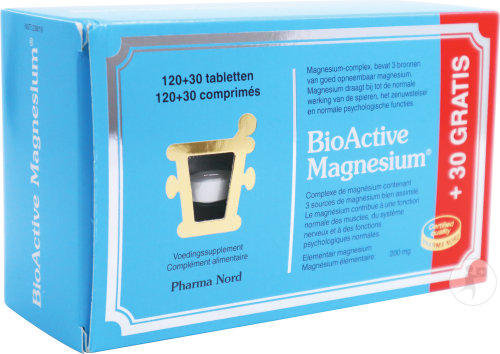 Pharma Nord BioActive Magnésium Énergie + Fonction Musculaire 120 + 30 Comprimés Gratuits
