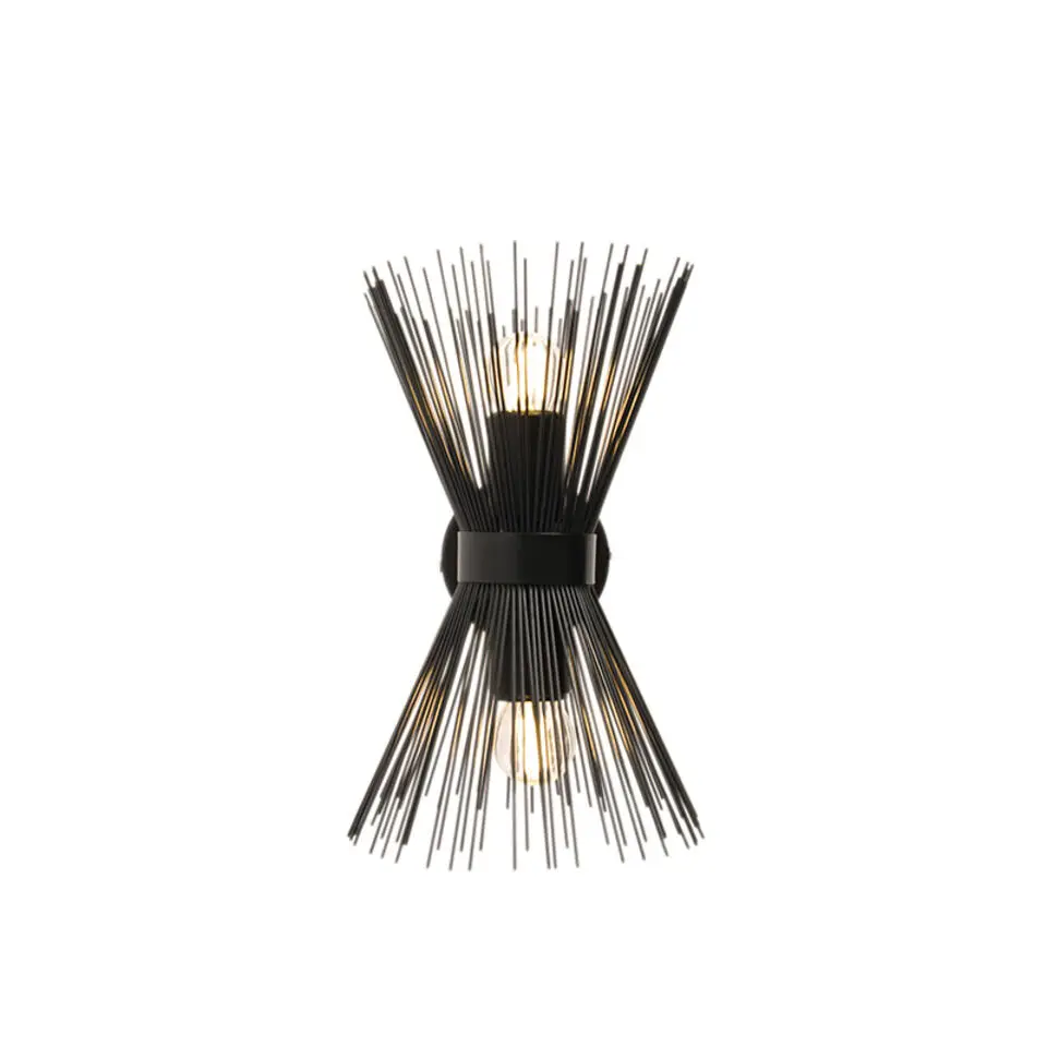 Qazqa wandlampen broom zwart e27