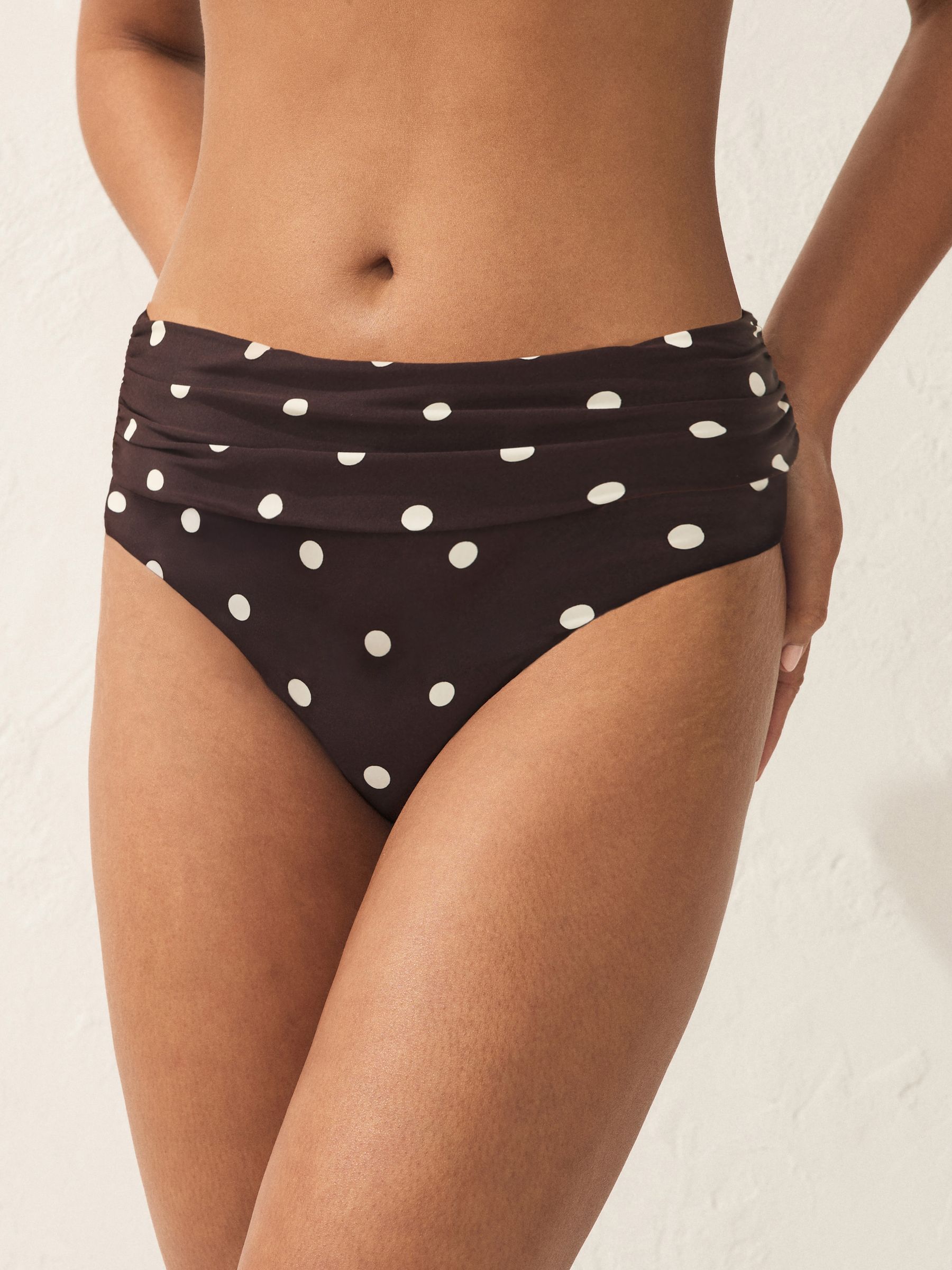 Chocolate Brown/Cream Spot - Bikinibroekjes