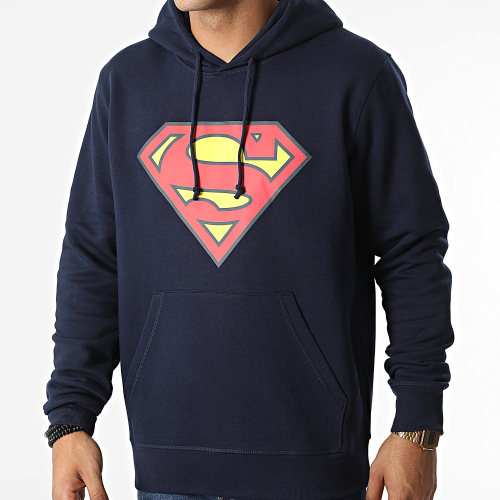 Sweat Capuche Big Front Logo Bleu Marine