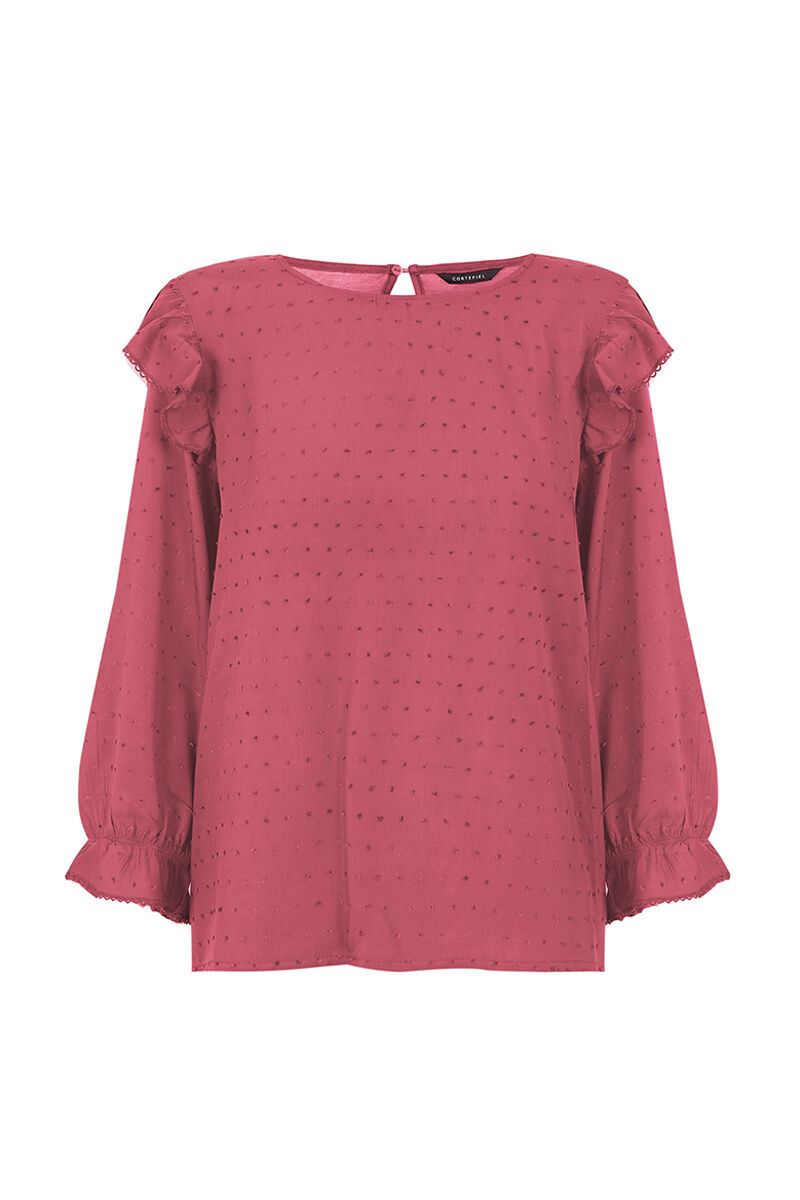 Top com detalhes em penas - Rosa