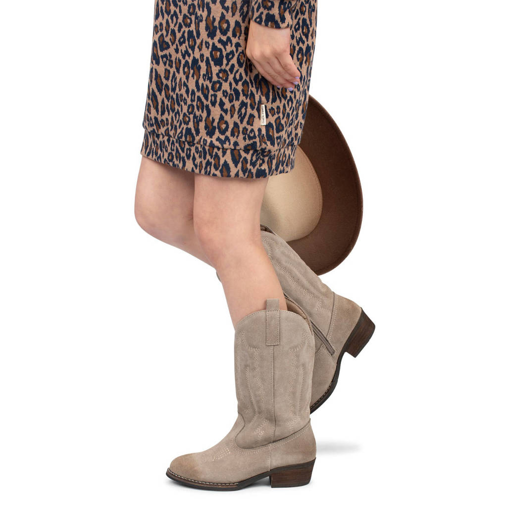 PS Poelman suède cowboylaarzen beige