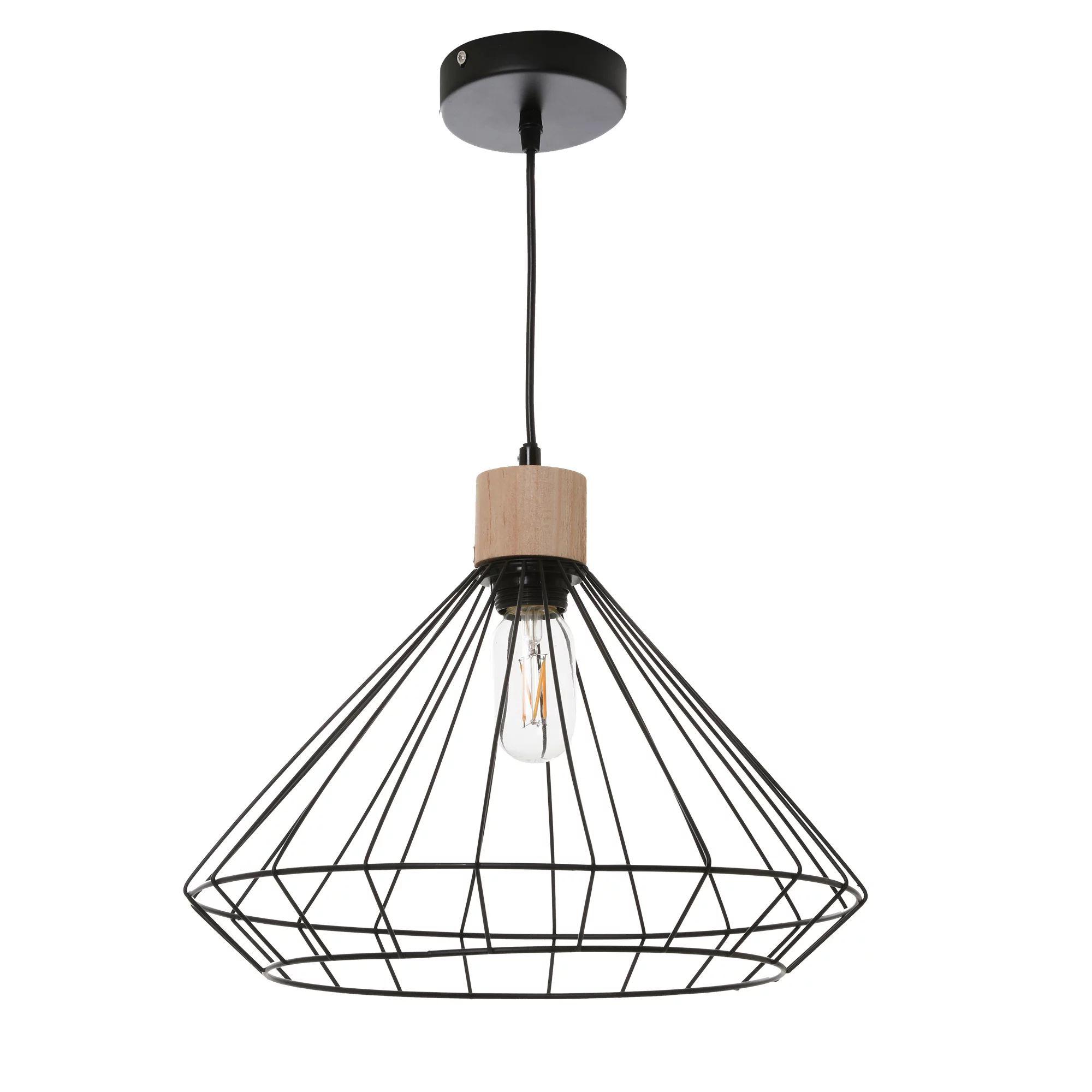 SUSPENSION NOIR EVASE METAL 35X35X27CM
