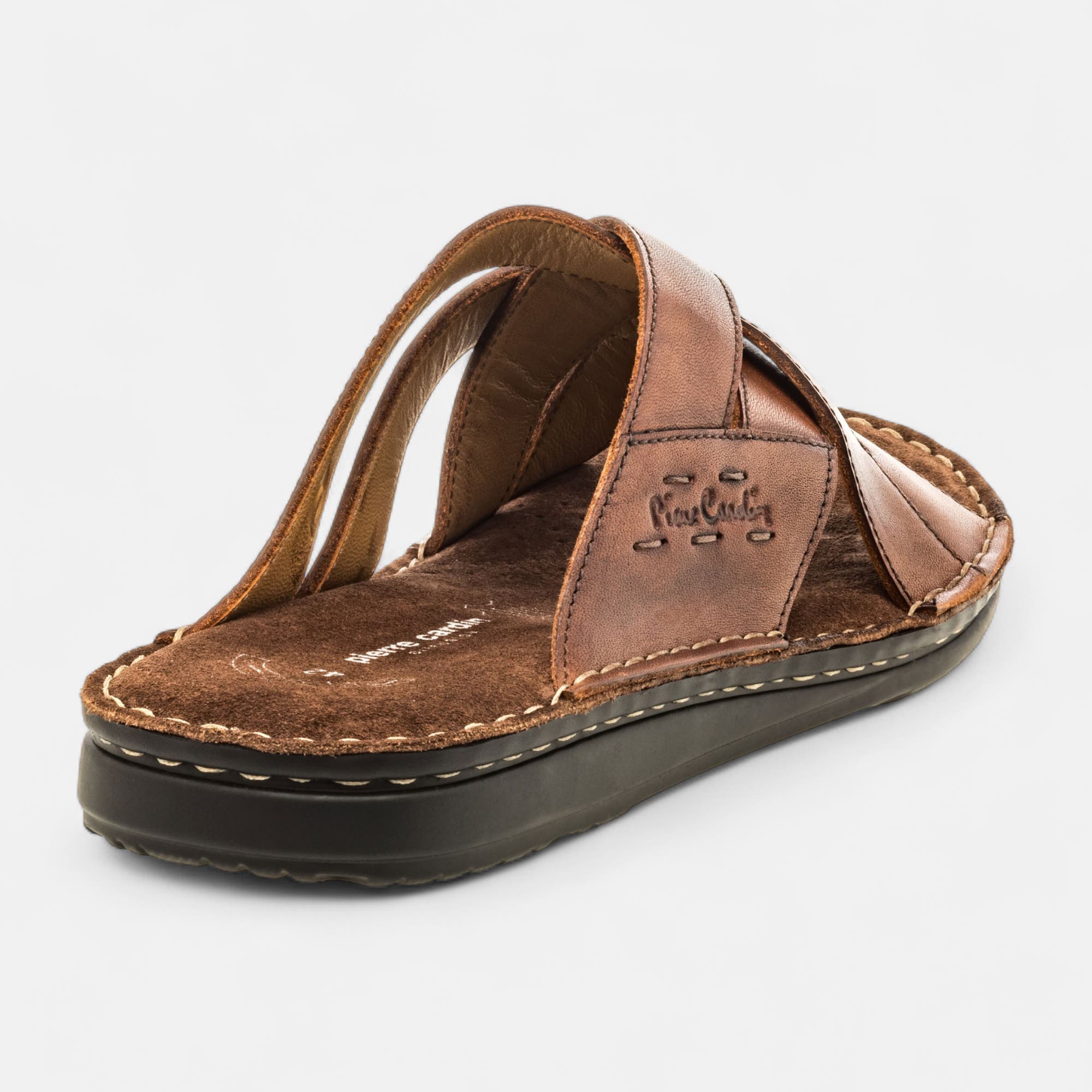 Mules Homme en cuir cognac
