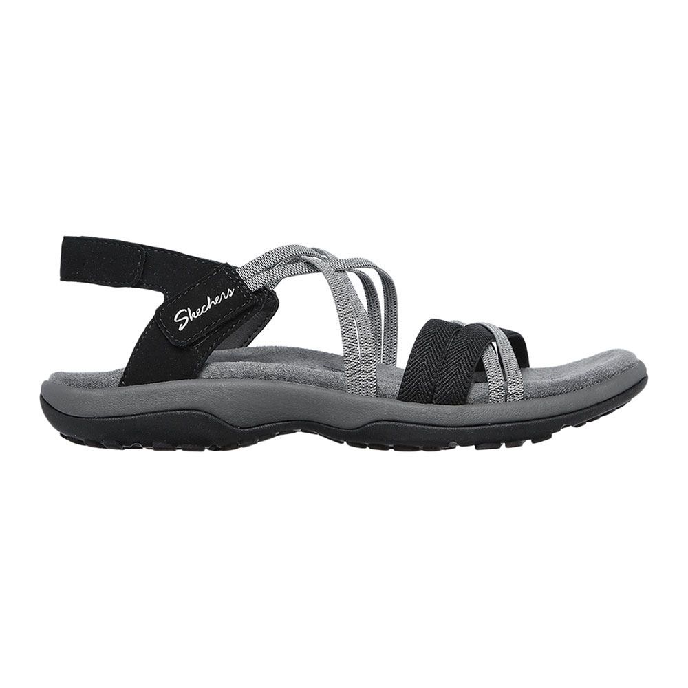 Skechers REGGAE SLIMTAKES TWO - Sandales Femme noir/gris