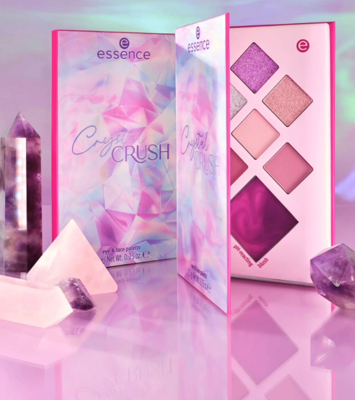 essence - *Crystal Crush* - Paleta de sombras para olhos e rosto