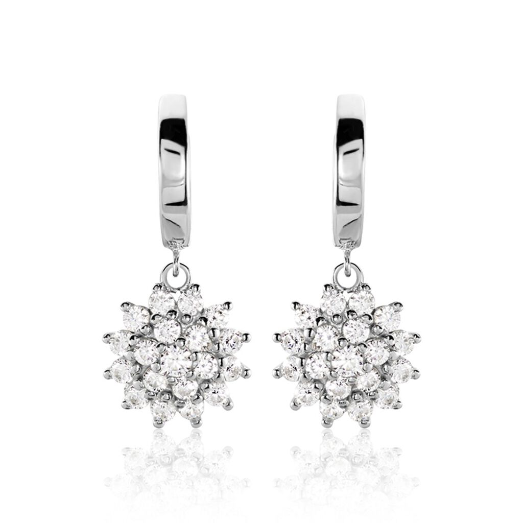 Créoles Argent Blanc Maximille Oxydes De Zirconium