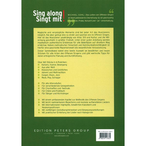 Edition Peters Sing Along Sing Together