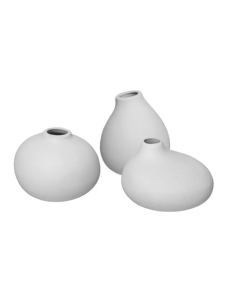 BLOMUS Set Keramik Vasen NONA 3-teilig Micro Chip creme