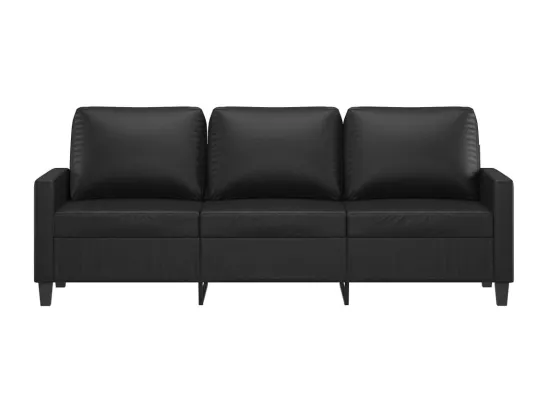 Canapé à 3 places Noir 180 cm Similicuir