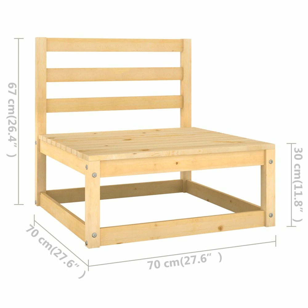 Salon de jardin meuble d'extérieur ensemble de mobilier 7 pièces avec coussins bois de pin massif