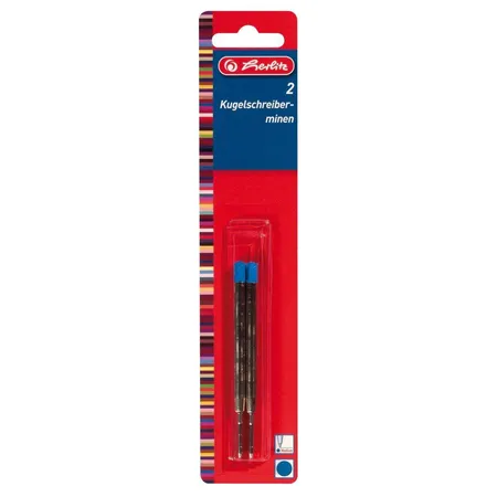Herlitz Kugelschreiberminen Profisize, Strichfarbe blau, 2 Stück