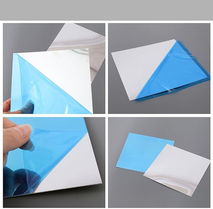 (10er Set) 20x20cm Selbstklebende Spiegel Fliesen Sticker Home Deko Wand Aufkleber Spiegel Kacheln