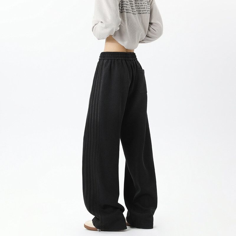 Kimeya - Hoge taille effen wijde joggingbroek