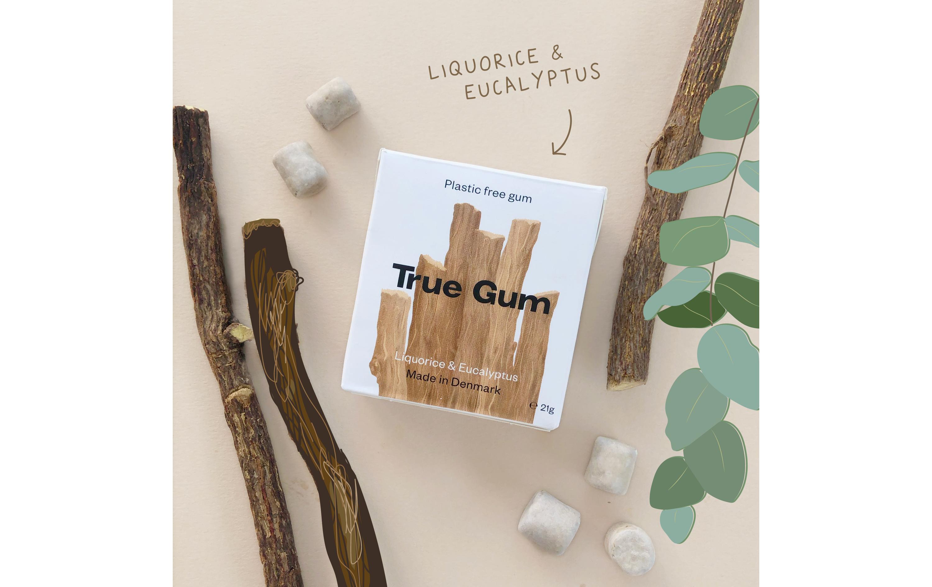Kaugummi Lakritze & Eukalyptus 21 gVeganer und plastikfreier Kaugummi
