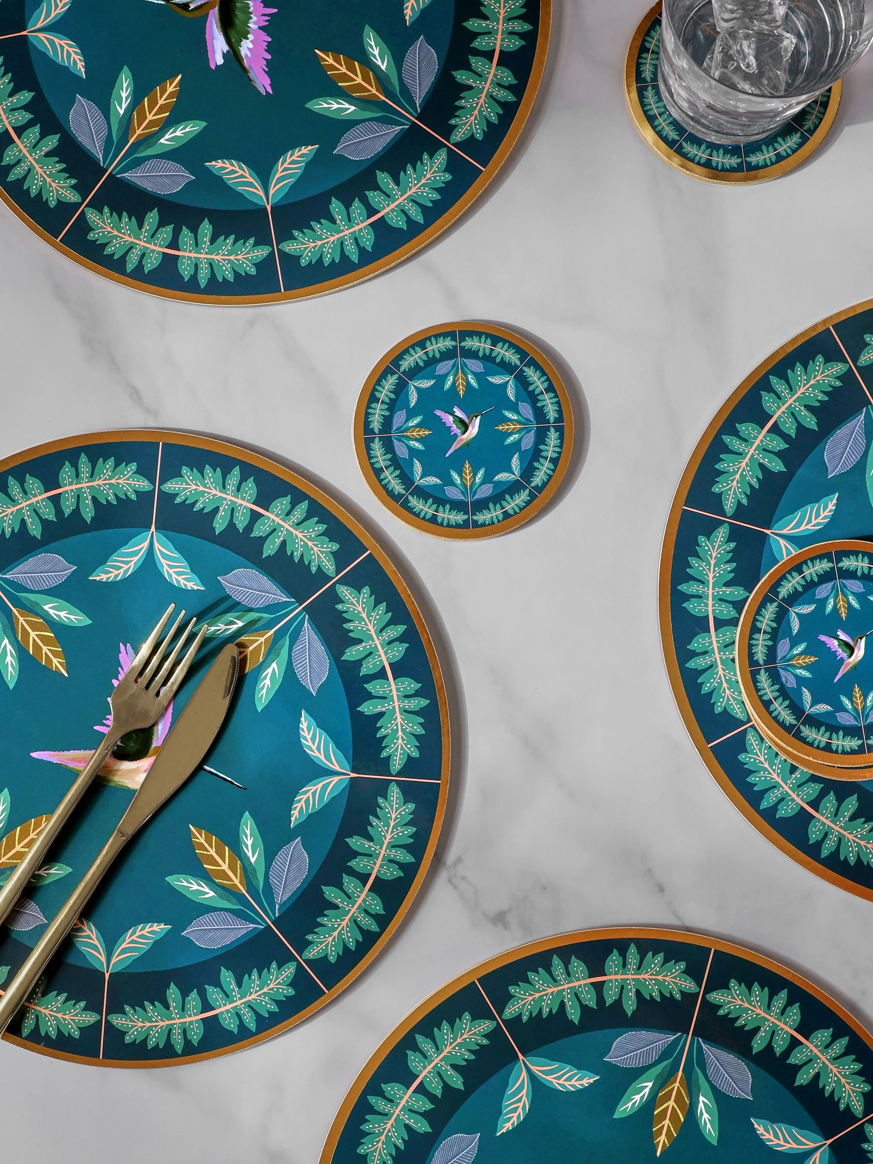 Set of 4 Hummingbird Placemats and Coasters