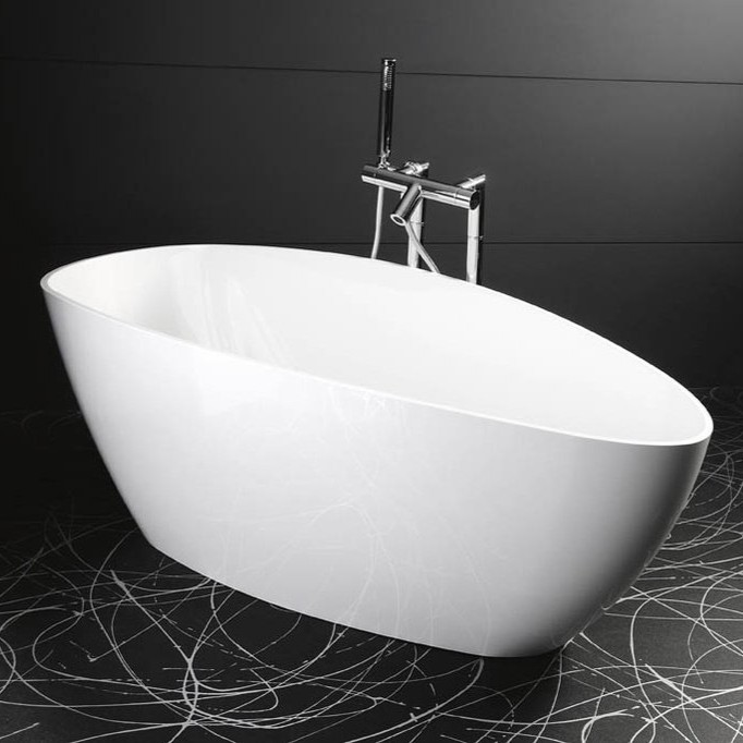 Gelco Elipsie vrijstaand bad wit glans mineraalmarmer 170x80cm