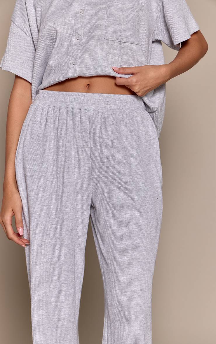 Gris Bas De Pyjama Gaufré