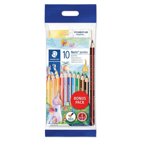STAEDTLER® Jumbo Farbstiftset Noris Club mit Schreiblernstift