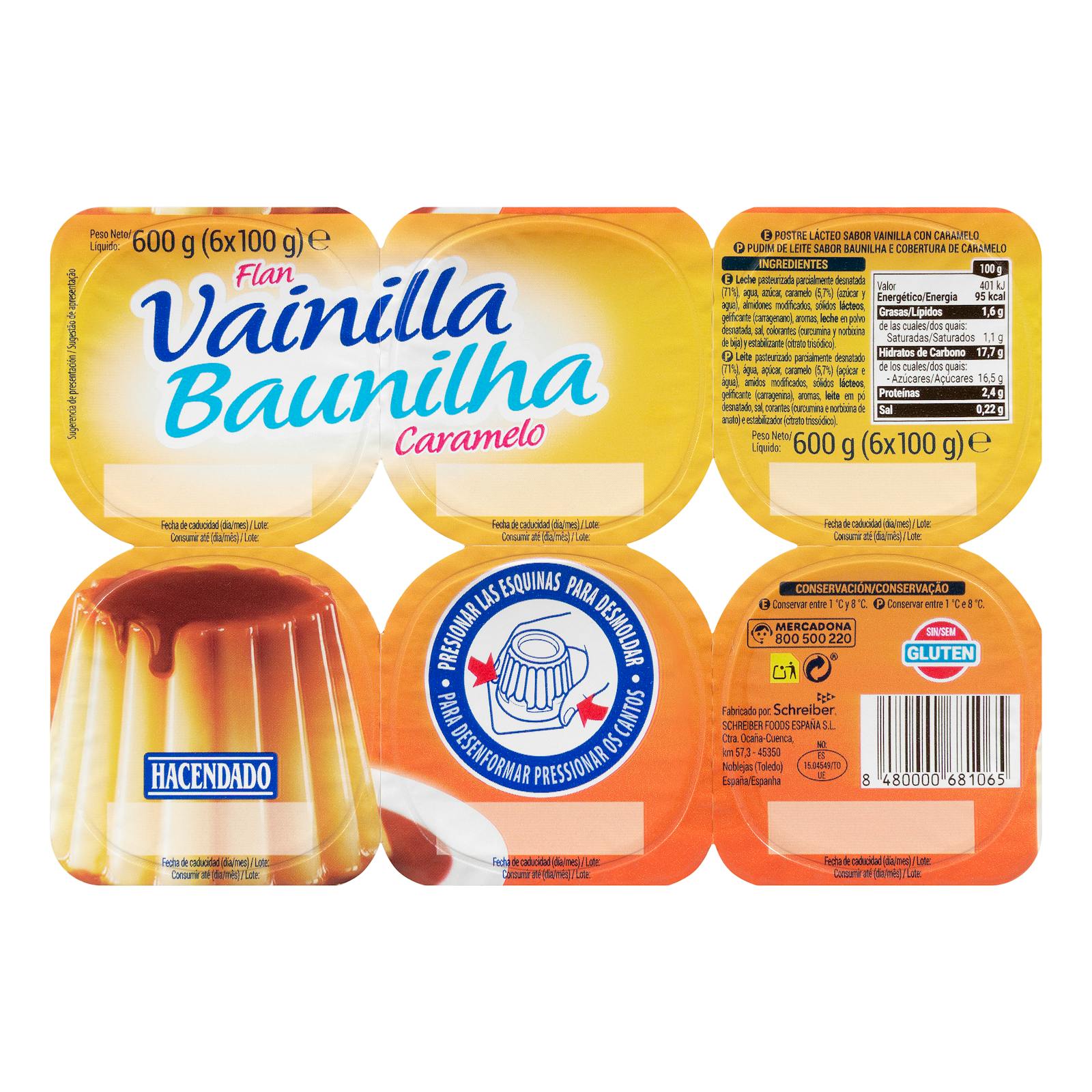 Flan vanille au caramel Hacendado