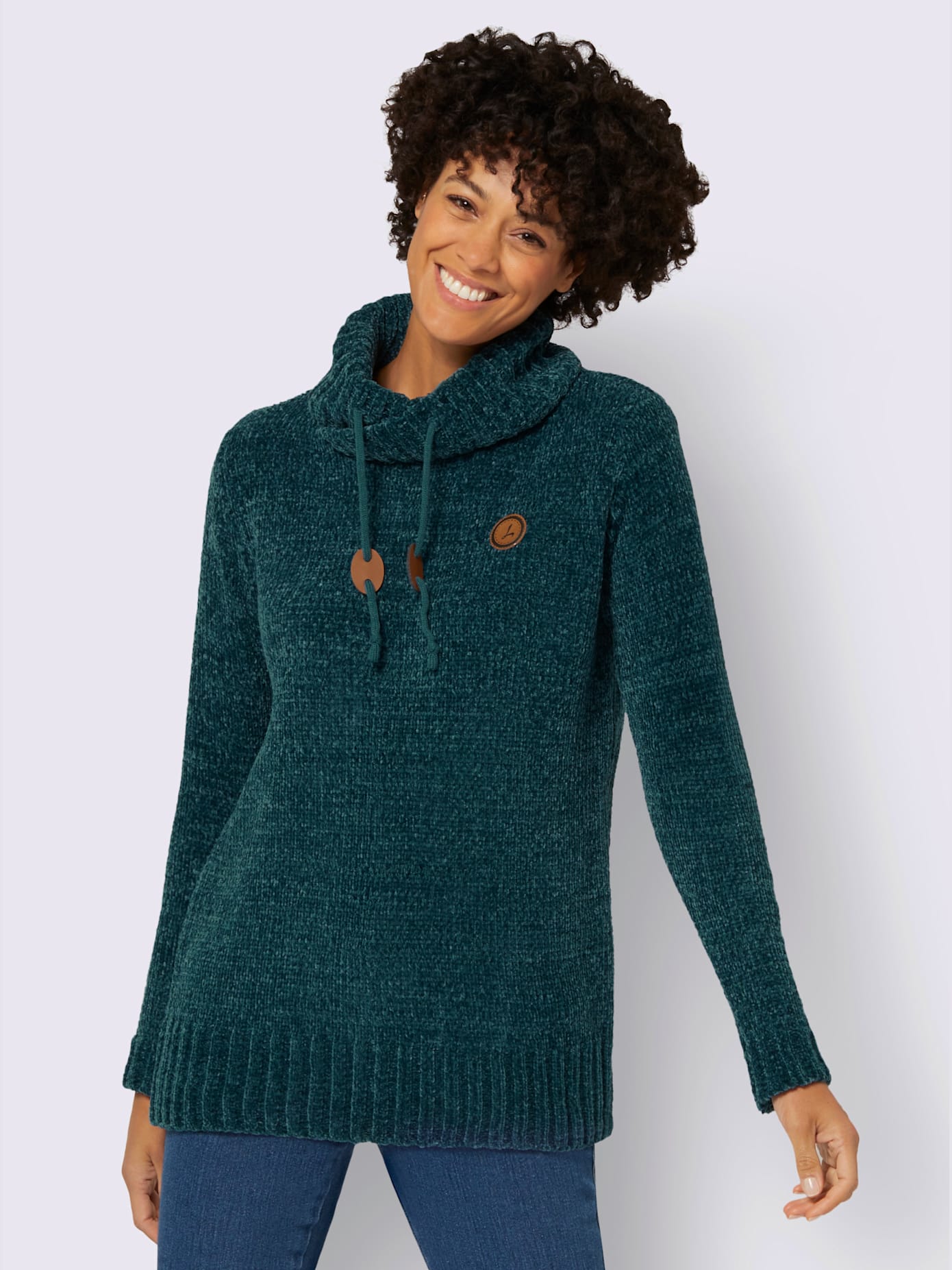 Pull long maille chenille douce