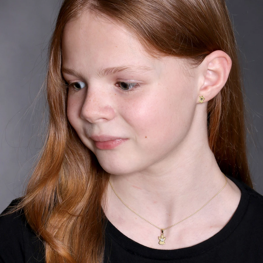 Acalee Kinder-Halskette mit Engel Gold 333  8K gold