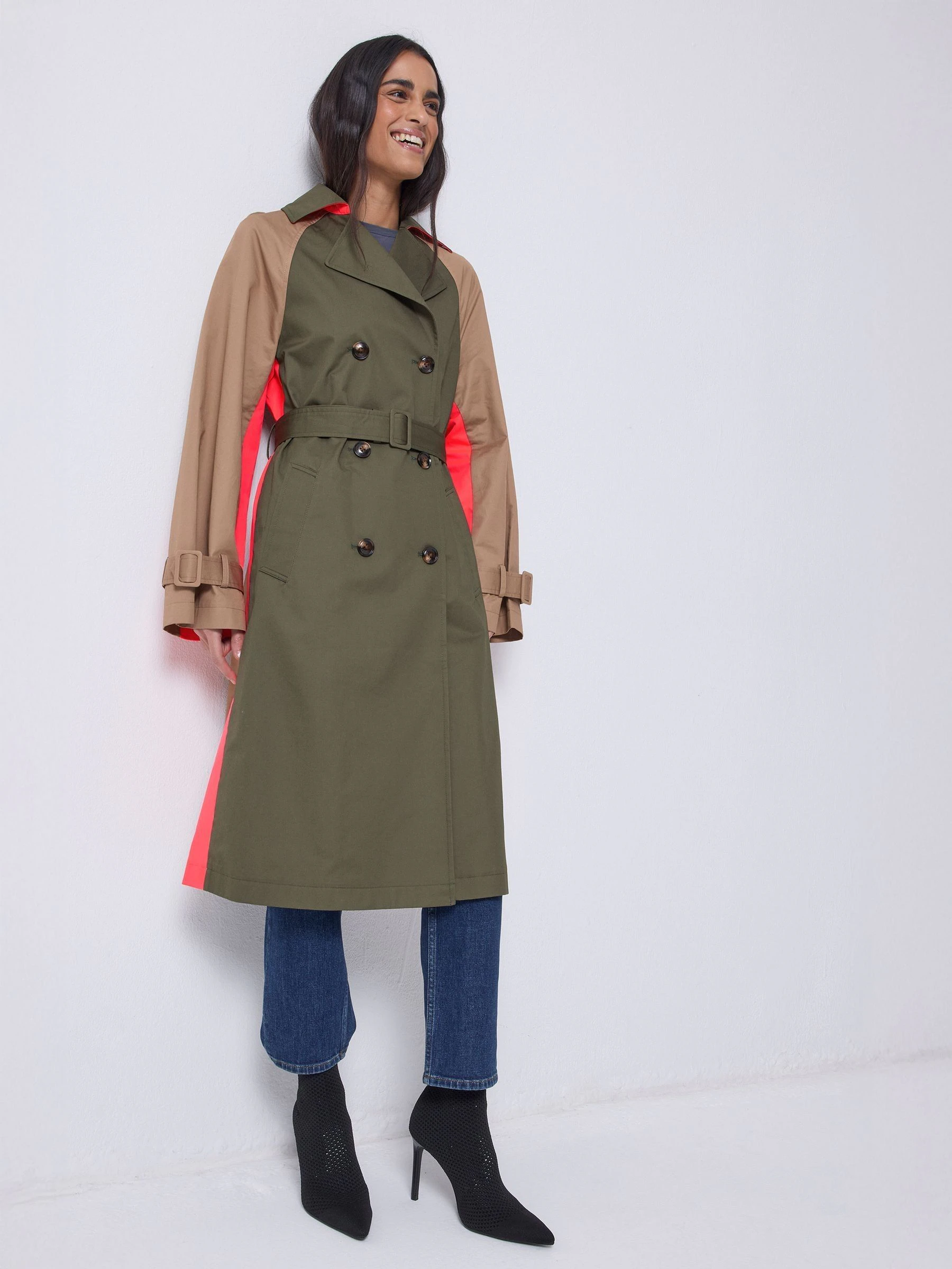 SCAMP & DUDE Colour Block Trench Coat