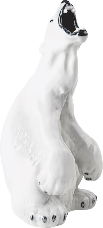 Royal Copenhagen Figurine Isbjørn, brølende 33,5 cm Hvid