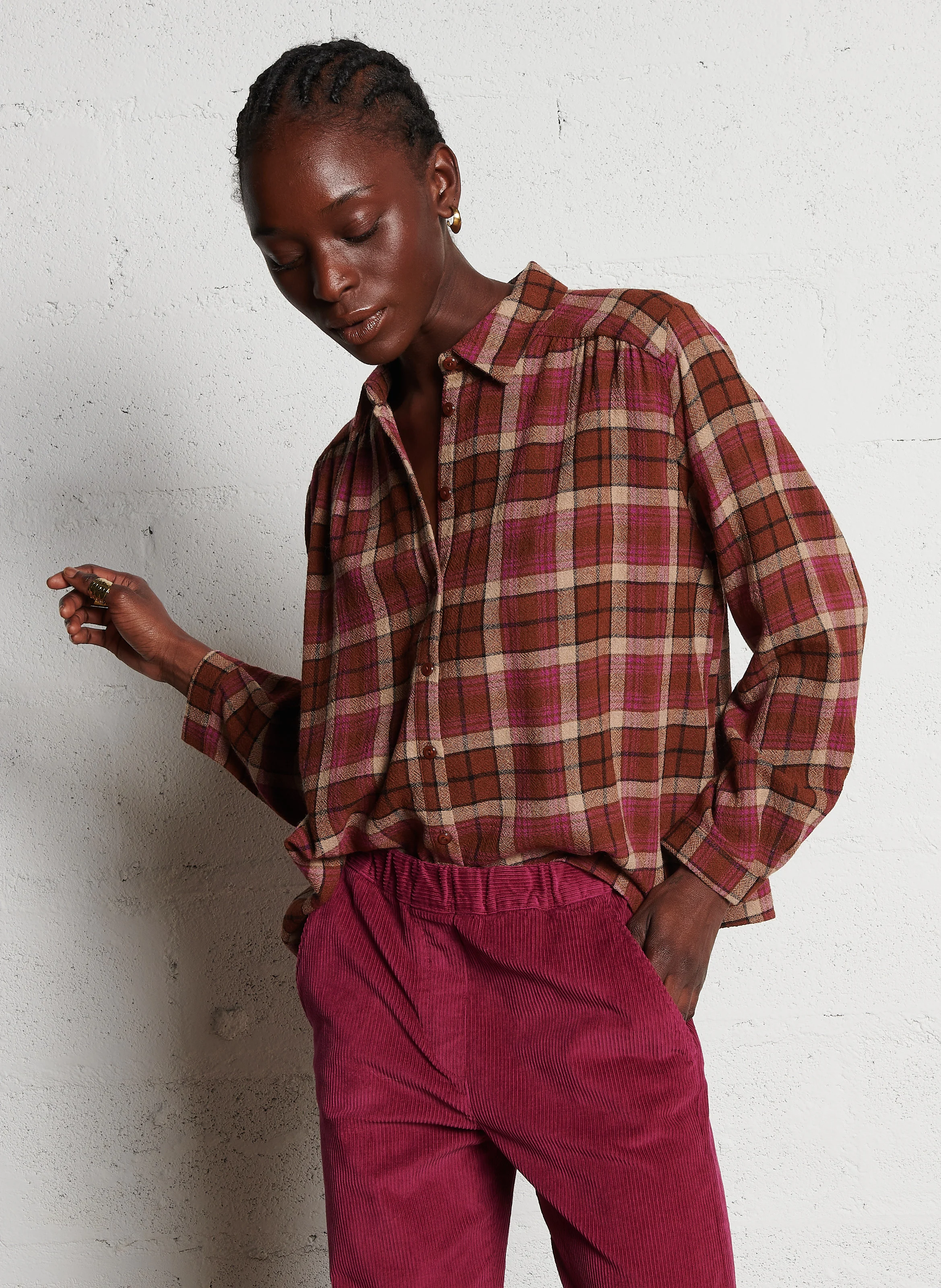 VIONI - Chemise col classique à carreaux | Multicolore
