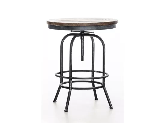 Table haute de bar - rund 60cm - Bois - Argent antique - Brighton