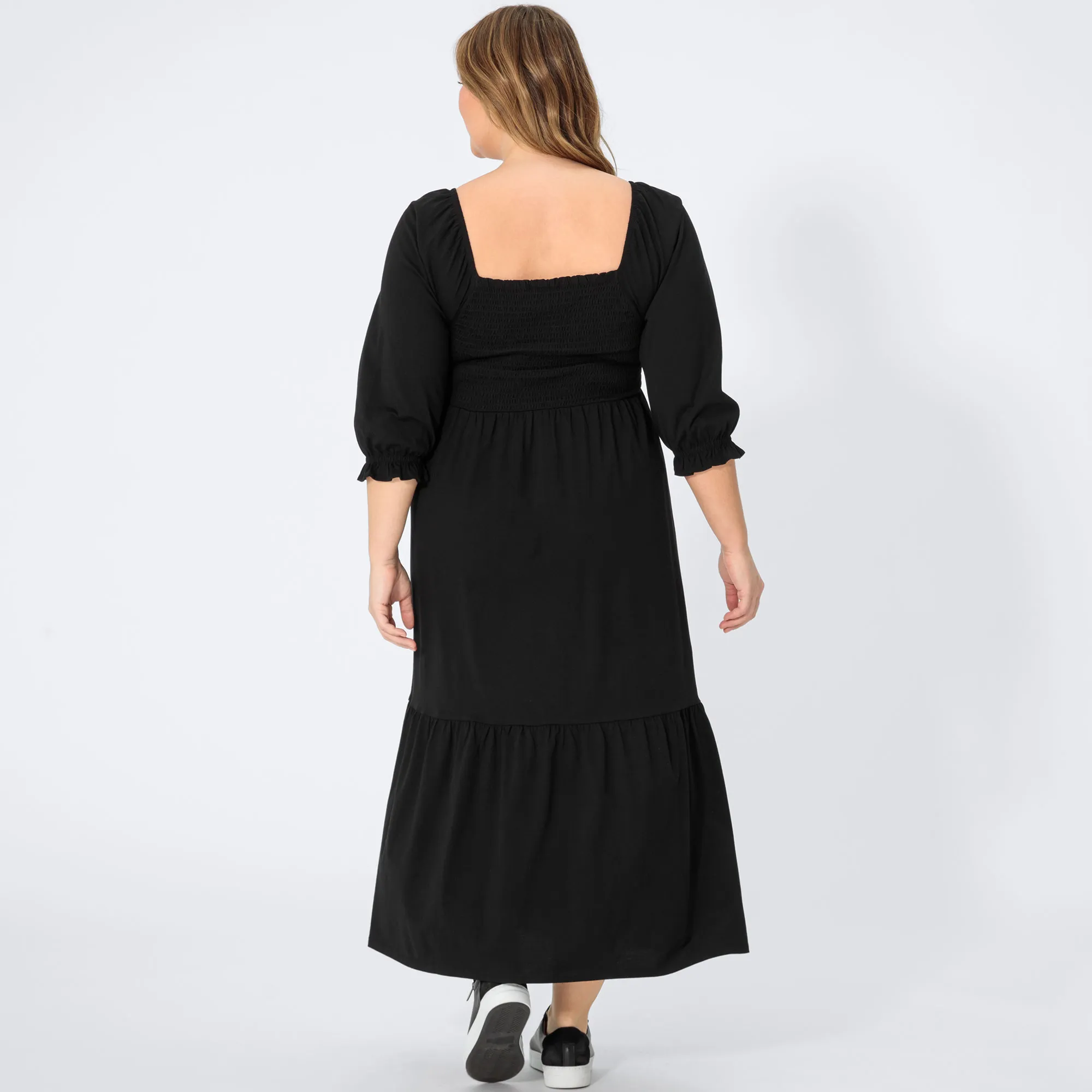 Damen-Kleid mit Smok-Effekten, große Größen