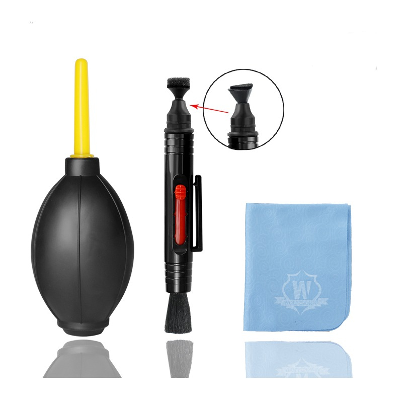 (3-tlg. Set) Kamera und GoPro Reinigungsset Linsenreiniger mit Mikrofasertuch und Blasebalg