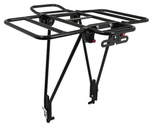PORTE BAGAGE VELO ARRIERE PLATEFORME P2R PLIABLE SUR LES COTES (SANS OUTIL) ALU NOIR MAT 29''-26  (POIDS MAXI 10KGS) - COMPATIBLE FREIN A DISQUE -