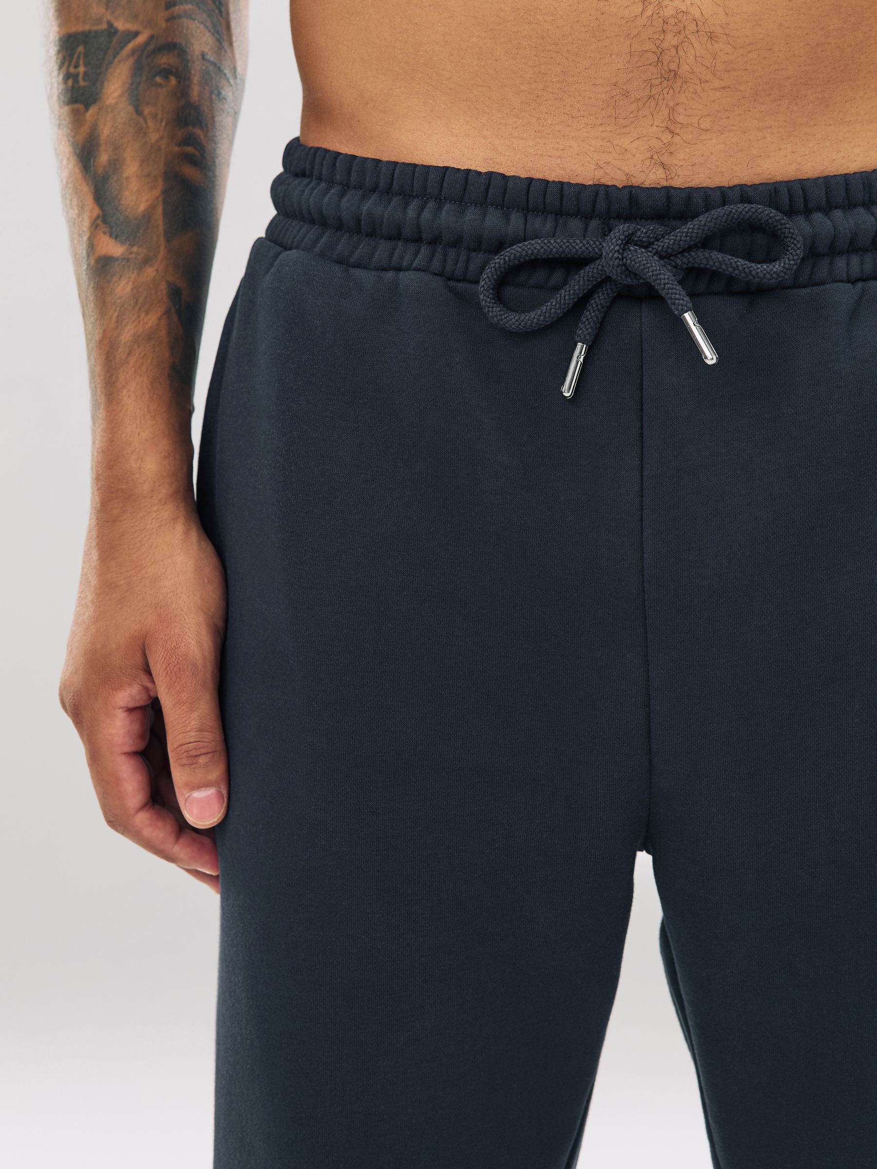 Donkerblauw - Straight fit - Katoenrijke Jersey Joggingbroeken