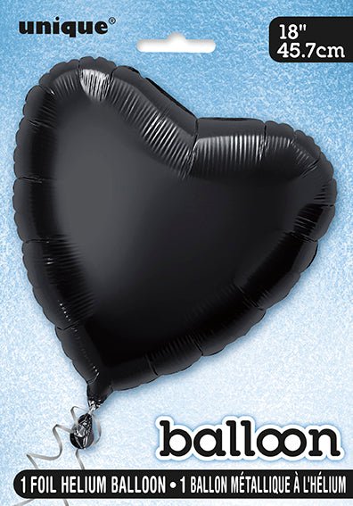 Hart Helium Ballon Zwart Leeg 45cm